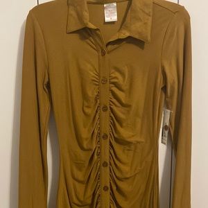 Ruched button down dress